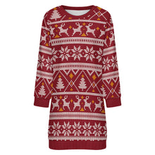 Lade das Bild in den Galerie-Viewer, Einzelbilddruck Damen / Frauen Langärmliges Pulloverkleid LM565 mit Fotos Muster Text Logo selbst gestalten und bedrucken