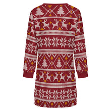 Lade das Bild in den Galerie-Viewer, Einzelbilddruck Damen / Frauen Langärmliges Pulloverkleid LM565 mit Fotos Muster Text Logo selbst gestalten und bedrucken