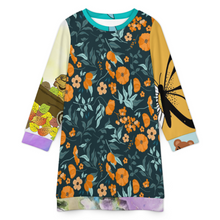 Lade das Bild in den Galerie-Viewer, Multi-Image-Druck Damen / Frauen Langärmliges Pulverkleid LM565 mit Fotos Muster Text Logo selbst gestalten und bedrucken