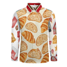 Lade das Bild in den Galerie-Viewer, Multi-Image-Design Herren / Männer Lässiges Langarmhemd aus Leinenimitat mit einer Tasche LS mit Foto Design Motiv Text selbst gestalten und bedrucken
