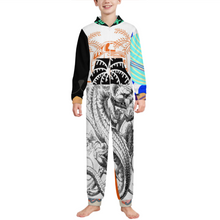 Lade das Bild in den Galerie-Viewer, Multi-Image-Druck Kinder Plüsch Heimover Overall Schlafanzüge Pyjama LTWY87 mit Fotos Muster Text Logo selbst gestalten und bedrucken