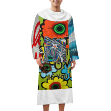 Lade das Bild in den Galerie-Viewer, Multi-Image-Druck Unisex Langarm Plüschiger bequemer Wickelmantel Pyjama LYQ129 mit Fotos Muster Text Logo selbst gestalten und bedrucken