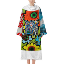 Lade das Bild in den Galerie-Viewer, Multi-Image-Druck Unisex Langarm Plüschiger bequemer Wickelmantel Pyjama LYQ129 mit Fotos Muster Text Logo selbst gestalten und bedrucken