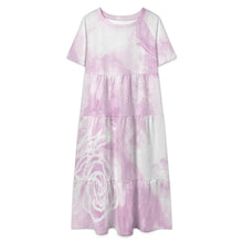 Lade das Bild in den Galerie-Viewer, Damen / Frauen Langes Kleid mit Rundhalsausschnitt und halblangen Ärmeln MWL784 mit Fotos Muster Text Logo selbst gestalten und bedrucken