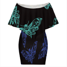 Lade das Bild in den Galerie-Viewer, Multi-Image-Design 2024 NEW Kleid Jerseykleid Schal-Kleid mit Rüschen MXLD017 mit Foto Design Motiv Text selbst gestalten und bedrucken (Simple Design)