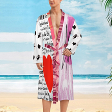Lade das Bild in den Galerie-Viewer, Multi-Image-Design Bademantel Herren/Männer Morgenmantel Schlafmantel LM003 mit Foto Design Motiv Text selbst gestalten und bedrucken