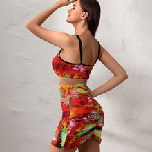 Lade das Bild in den Galerie-Viewer, Multi-Image-Design Casual Sommerrock 2-tlg mit Crop Top & Rock NZ018 mit Foto Design Motiv Text selbst gestalten und bedrucken