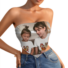 Lade das Bild in den Galerie-Viewer, Multi-Image-Design Damen / Frauen Bandeau Crop Top Chinese Bellyband Dudou trägerlos BU mit Foto Design Motiv Text selbst gestalten und bedrucken