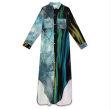 Lade das Bild in den Galerie-Viewer, Multi-Image-Design Damen / Frauen Hemd Kleid Hemdblusenkleid Midikleid Sommermode B9S mit Foto Design Motiv Text selbst gestalten und bedrucken (Simple Design)