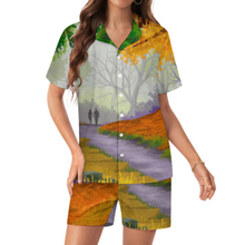 Lade das Bild in den Galerie-Viewer, Multi-Image-Design Damen / Frauen Kurze Schlafanzug Shorty Pyjama Set aus Seide mit Foto Design Motiv Text selbst gestalten und bedrucken