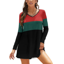 Lade das Bild in den Galerie-Viewer, Multi-Image-Design Damen / Frauen Langarm Kleid Jerseykleid Sommer NZ035 mit Foto Design Motiv Text selbst gestalten und bedrucken
