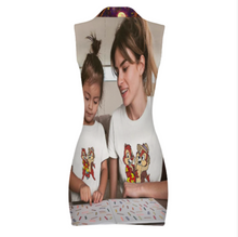 Lade das Bild in den Galerie-Viewer, Multi-Image-Design Damen / Frauen Polo Kleid Jerseykleid Ohne Arm mit Zip MSYX066 mit Foto Design Motiv Text selbst gestalten und bedrucken (Simple Design)