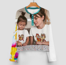 Lade das Bild in den Galerie-Viewer, Multi-Image-Design Damen / Frauen Pyjama Schlafanzug (2 tlg.) 203 mit Foto Design Motiv Text selbst gestalten und bedrucken