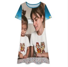 Lade das Bild in den Galerie-Viewer, Multi-Image-Design Damen / Frauen Shirtkleid Kurzarm Kleid Shirt Kleid F77Q mit Foto Design Motiv Text selbst gestalten und bedrucken