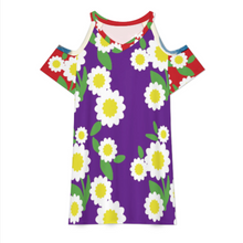 Lade das Bild in den Galerie-Viewer, Multi-Image-Design Damen / Frauen V Ausschnitt T Shirt Kleid mit CUT-OUT am Ärmel ANQ mit Foto Design Motiv Text selbst gestalten und bedrucken (Simple Design)