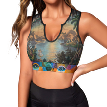 Lade das Bild in den Galerie-Viewer, Multi-Image-Design Damen / Frauen Yoga Crop Top Push Up Sport-BH YJ053 mit Foto Design Motiv Text selbst gestalten und bedrucken