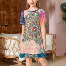 Lade das Bild in den Galerie-Viewer, Multi-Image-Design Mädchen Kleid Sommerkleid Kurzarm F5Q mit Foto Design Motiv Text selbst gestalten und bedrucken