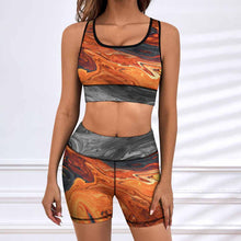 Lade das Bild in den Galerie-Viewer, Multi-Image-Design Damen / Frauen Yoga Set Sport Suit Trainingsanzug Sportanzug Jogginganzug Sport BH Shorts Set (2 teile, Sport-BH, Kurze Leggings) mit Foto Design Motiv Text selbst gestalten und bedrucken