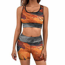 Lade das Bild in den Galerie-Viewer, Multi-Image-Design Damen / Frauen Yoga Set Sport Suit Trainingsanzug Sportanzug Jogginganzug Sport BH Shorts Set (2 teile, Sport-BH, Kurze Leggings) mit Foto Design Motiv Text selbst gestalten und bedrucken