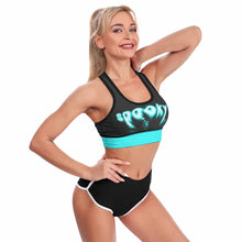 Lade das Bild in den Galerie-Viewer, Multi-Image-Design Damen / Frauen Yoga Top Sport BH Bra mit Foto Design Motiv Text selbst gestalten und bedrucken