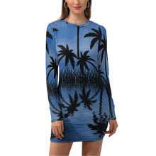 Lade das Bild in den Galerie-Viewer, Multi-Image-Design Damen / Frauen ZIP Minikleid sexy Langarm Kleid mit Reißverschluss NZ017 mit Foto Design Motiv Text selbst gestalten und bedrucken