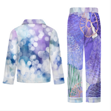 Lade das Bild in den Galerie-Viewer, Multi-Image-Design Jungen Mädchen Kinder Pyjama langarm Schlafanzug zum knöpfen 2 tlg. mit Foto Design Motiv Text selbst gestalten und bedrucken in Karo Optik mit Knopfleiste