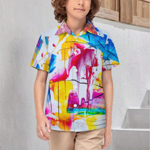 Lade das Bild in den Galerie-Viewer, Multi-Image-Design Kinder Jungen Kurzarmhemd Kurzärmeliges Hemd 225 mit Foto Design Motiv Text selbst gestalten und bedrucken