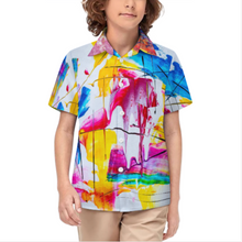 Lade das Bild in den Galerie-Viewer, Multi-Image-Design Kinder Jungen Kurzarmhemd Kurzärmeliges Hemd 225 mit Foto Design Motiv Text selbst gestalten und bedrucken