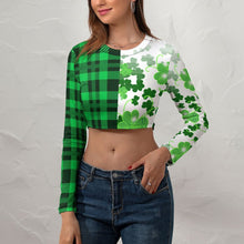 Lade das Bild in den Galerie-Viewer, Multi-Image-Design Langarm Crop Top NZ108 Damen mit Ihrem Design Motiv und Foto selbst gestalten und bedrucken