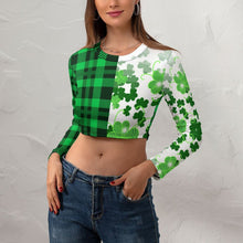 Lade das Bild in den Galerie-Viewer, Multi-Image-Design Langarm Crop Top NZ108 Damen mit Ihrem Design Motiv und Foto selbst gestalten und bedrucken