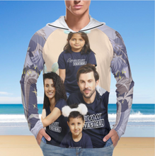 Lade das Bild in den Galerie-Viewer, Multi-Image-Design Männer / Herren UV-Schutz Langarm Shirt Sonnenschutz Hautschutz Shirt mit Sonnenhut Schnelltrocknend NZ145 mit Foto Design Motiv Text selbst gestalten und bedrucken