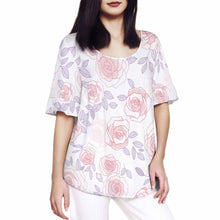 Lade das Bild in den Galerie-Viewer, Einzelbild-Design Damen / Frauen Großes T-Shirt mit Rundhalsausschnitt und Lotusblattärmeln NT104 mit Foto Design Motiv Text selbst gestalten und bedrucken (Simple Design)