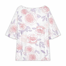 Lade das Bild in den Galerie-Viewer, Einzelbild-Design Damen / Frauen Großes T-Shirt mit Rundhalsausschnitt und Lotusblattärmeln NT104 mit Foto Design Motiv Text selbst gestalten und bedrucken (Simple Design)