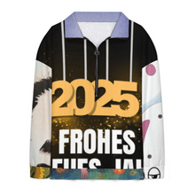 Lade das Bild in den Galerie-Viewer, Unisex Damen/Herren Multi-Image-Design Lässiges Langarm Sweatshirt mit Reißverschluss und V-Ausschnitt NT53 mit Foto Design Motiv Text selbst gestalten und bedrucken