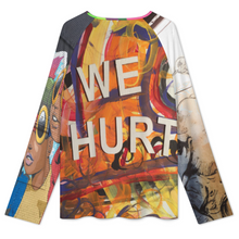 Lade das Bild in den Galerie-Viewer, Multi-Image-Design Damen / Frauen V-Ausschnitt Langarm T-Shirt mit Reißverschluss NT58 mit Foto Design Motiv Text selbst gestalten und bedrucken