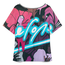 Lade das Bild in den Galerie-Viewer, Multi-Image-Design Damen / Frauen Lockeres V-Ausschnitt T-Shirt mit Schlitzsaum NT65 mit Foto Design Motiv Text selbst gestalten und bedrucken (Simple Design)