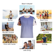 Lade das Bild in den Galerie-Viewer, Multi-Image-Design Damen / Herren T-Shirt mit Volldruck NT mit Foto Design Motiv Text selbst gestalten und bedrucken (Simple Design) (Sonderangebot)