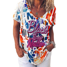 Lade das Bild in den Galerie-Viewer, Einzelbild-Design Ice Silk Short Sleeve Shirt V-Neck T-Shirt NZ109 - Damen / Frauen - selbst gestalten und bedrucken