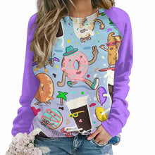 Lade das Bild in den Galerie-Viewer, Einzelbilddruck Raglan Shirt Rund-Ausschnitt Sweatershirt Langarmshirt RH Damen / Frauen mit Fotos Muster Text Logo selbst gestalten und bedrucken