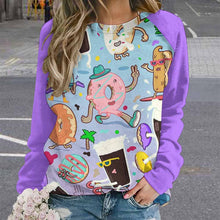 Lade das Bild in den Galerie-Viewer, Einzelbilddruck Raglan Shirt Rund-Ausschnitt Sweatershirt Langarmshirt RH Damen / Frauen mit Fotos Muster Text Logo selbst gestalten und bedrucken