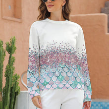 Lade das Bild in den Galerie-Viewer, Multi-Image-Druck Sweatershirt Raglan Shirt Rund-Ausschnitt Langarmshirt RH Damen / Frauen mit Fotos Muster Text Logo selbst gestalten und bedrucken