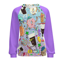 Lade das Bild in den Galerie-Viewer, Einzelbilddruck Raglan Shirt Rund-Ausschnitt Sweatershirt Langarmshirt RH Damen / Frauen mit Fotos Muster Text Logo selbst gestalten und bedrucken