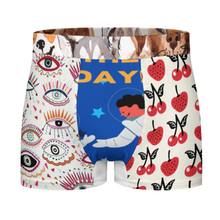 Lade das Bild in den Galerie-Viewer, Multi-Image-Druck Herren Unterhose / Männer Boxershort mit Eisseide und Taille SDS025 mit Fotos Muster Text Logo selbst gestalten und bedrucken