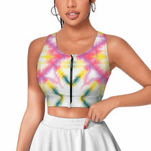 Lade das Bild in den Galerie-Viewer, Sport Yoga Reißverschluss Bra Top Damen / Frauen SDS2007 selbst gestalten und bedrucken