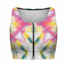 Lade das Bild in den Galerie-Viewer, Sport Yoga Reißverschluss Bra Top Damen / Frauen SDS2007 selbst gestalten und bedrucken
