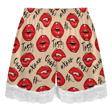 Lade das Bild in den Galerie-Viewer, Einzelbilddruck Damen / Frauen kurze Pyjamahose mit Spitzenbesatz SDS2516 mit Fotos Muster Text Logo selbst gestalten und bedrucken