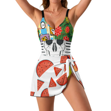 Lade das Bild in den Galerie-Viewer, Multi-Image-Druck Damen / Frauen Ganzkörperformende One-piece Swimsuit Bademode SDS515 mit Fotos Muster Text Logo selbst gestalten und bedrucken