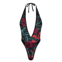 Lade das Bild in den Galerie-Viewer, Sexy Damen-Overall mit tiefem V-Ausschnitt SDSQQ004 mit Ihrem eigenen Design Logo oder Foto selbst gestalten und bedrucken