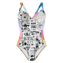 Lade das Bild in den Galerie-Viewer, Multi-Image-Druck Damen / Frauen One-piece Swimsuit Badeanzug SDSYY001 mit Fotos Muster Text Logo selbst gestalten und bedrucken