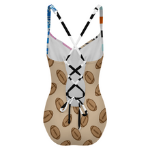 Lade das Bild in den Galerie-Viewer, Multi-Image-Druck Damen / Frauen One-piece Swimsuit Badeanzug SDSYY001 mit Fotos Muster Text Logo selbst gestalten und bedrucken